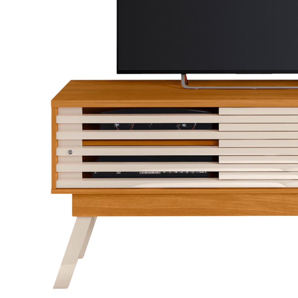 Rack Bancada Tv 65 Pol 150 cm 2 Portas Frizz Cinamomo Off White MADETEC  