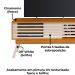 Rack Bancada Tv 65 Pol 150 cm 2 Portas Frizz Cinamomo Off White MADETEC  