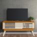 Rack Bancada Tv 65 Pol 150 cm 2 Portas Frizz Cinamomo Off White MADETEC  
