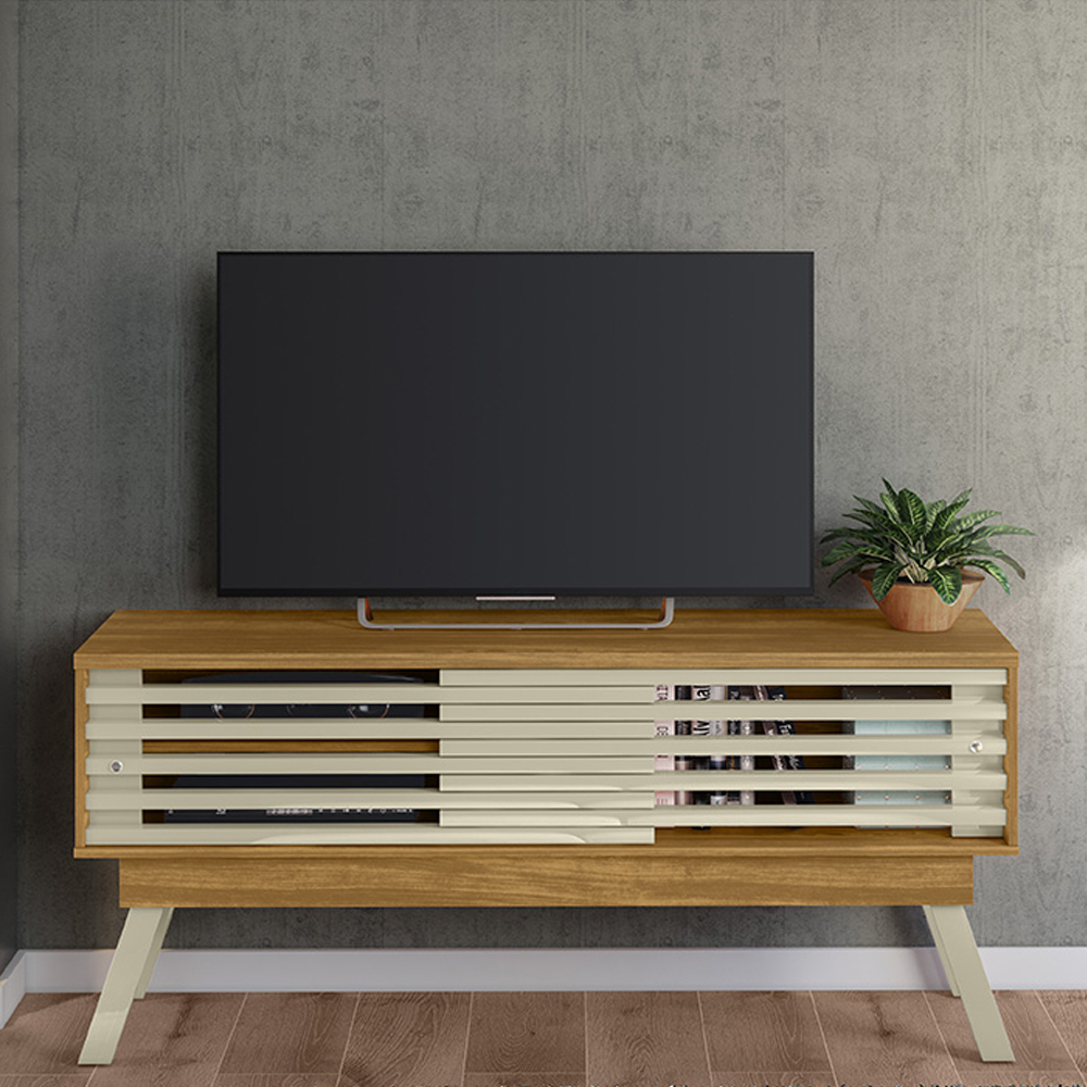 Rack Bancada Tv 65 Pol 150 cm 2 Portas Frizz Cumaru Opala MADETEC