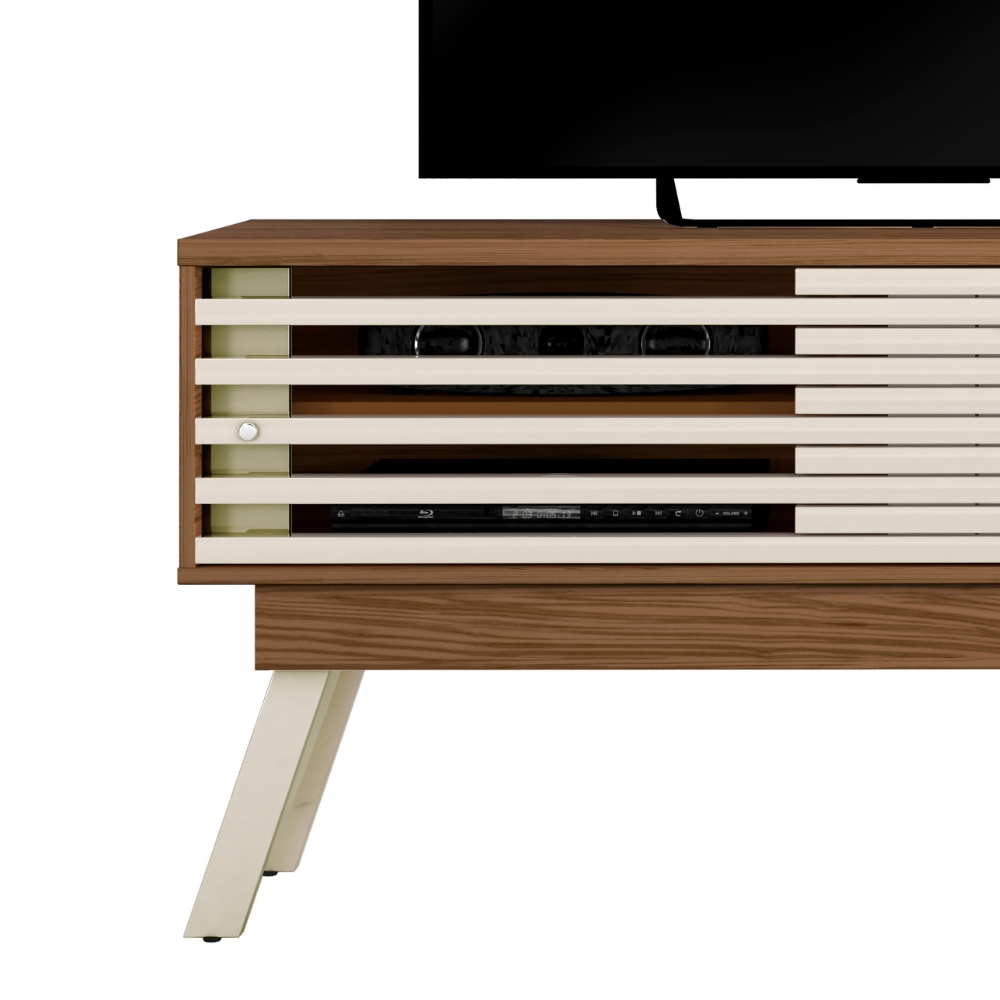 Rack Bancada Tv 65 Pol 150 cm 2 Portas Frizz Naturale Off White MADETEC