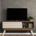 Rack Bancada Tv 65 Pol 150 cm 2 Portas Frizz Naturale Off White MADETEC