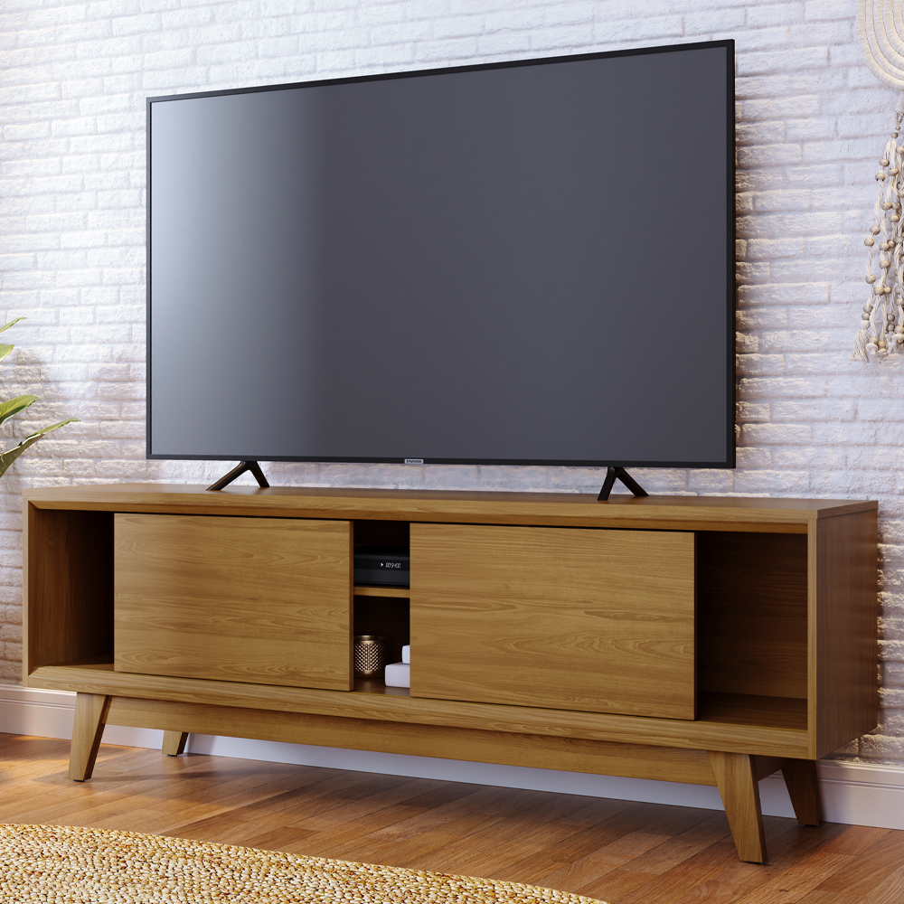 Rack Bancada Tv 65 Pol 2P 164 cm Atlas Cumaru MADETEC