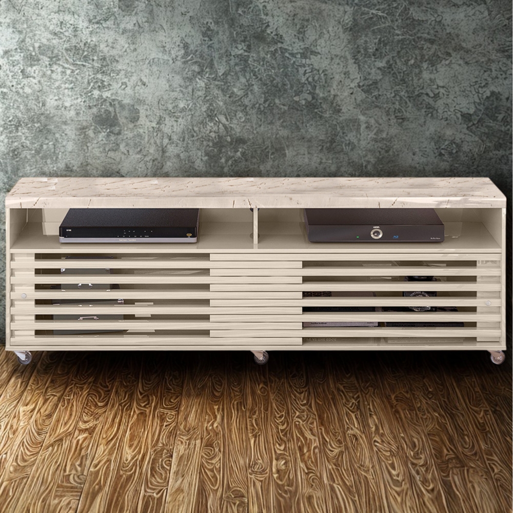 Rack Bancada Tv 65 Pol 2P 182 cm Frizz Calacata Off White MADETEC