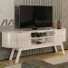 Rack Bancada Tv 75 Pol 2P 183 cm Valencia Calacata Off White MADETEC