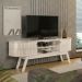 Rack Bancada Tv 75 Pol 2P 183 cm Valencia Calacata Off White MADETEC