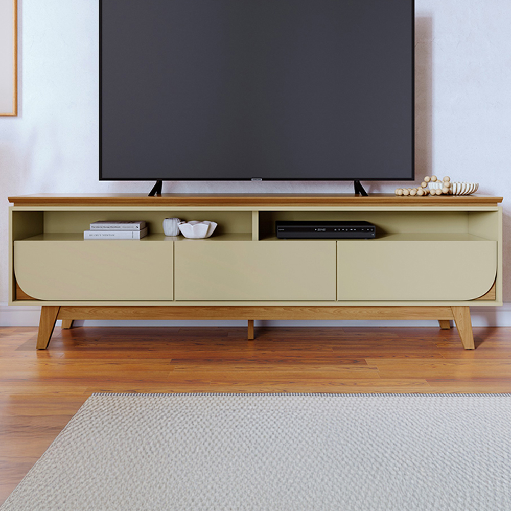 Rack Bancada Tv 75 Pol 3G 200 cm Selene Cumaru Opala MADETEC