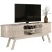 Rack Bancada Venezza 2 Portas Para Tv de 75" Polegadas Calacata/Off White