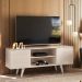 Rack Bancada para Tv 55" com 2 Portas e 1 Prateleira Líbano Calacata/Off White