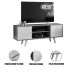 Rack Bancada para Tv 55" com 2 Portas e 1 Prateleira Líbano Cinamomo/Off White