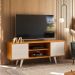 Rack Bancada para Tv 55" com 2 Portas e 1 Prateleira Líbano Cinamomo/Off White