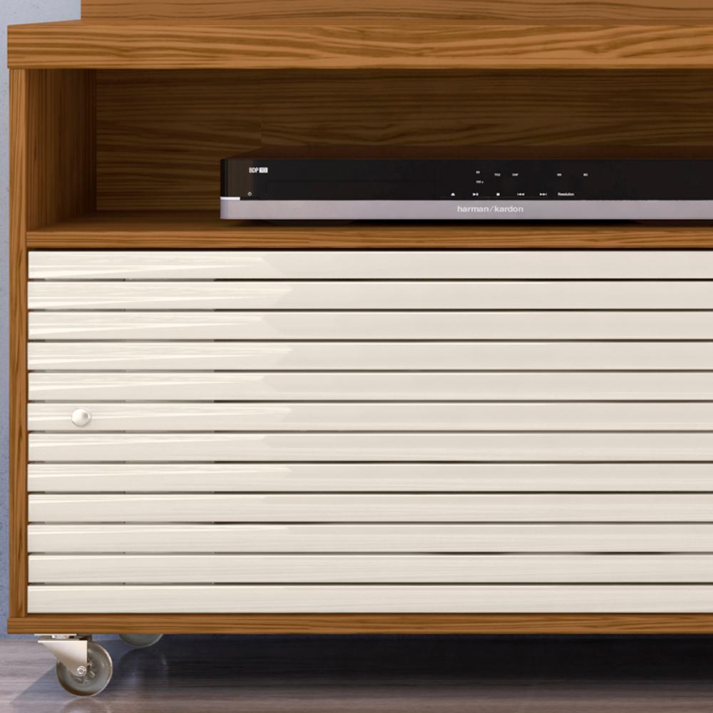 Rack Com Painel Para TV 65 Polegadas 7091 Naturale Off White Madetec