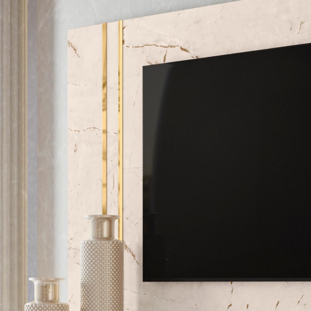 Rack Com Painel Para TV 65 Polegadas 7131 Calacata Off White Madetec