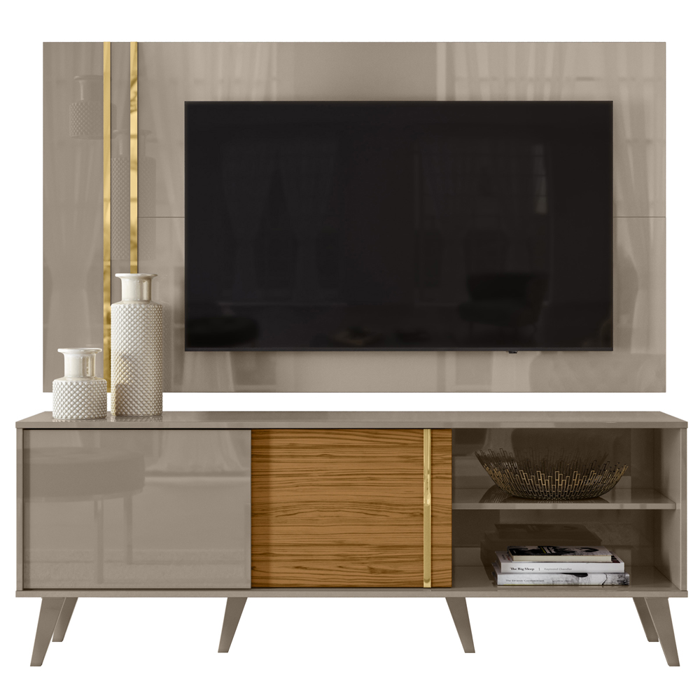 Rack Com Painel Para TV 65 Polegadas 7131 Fendi Naturale Madetec