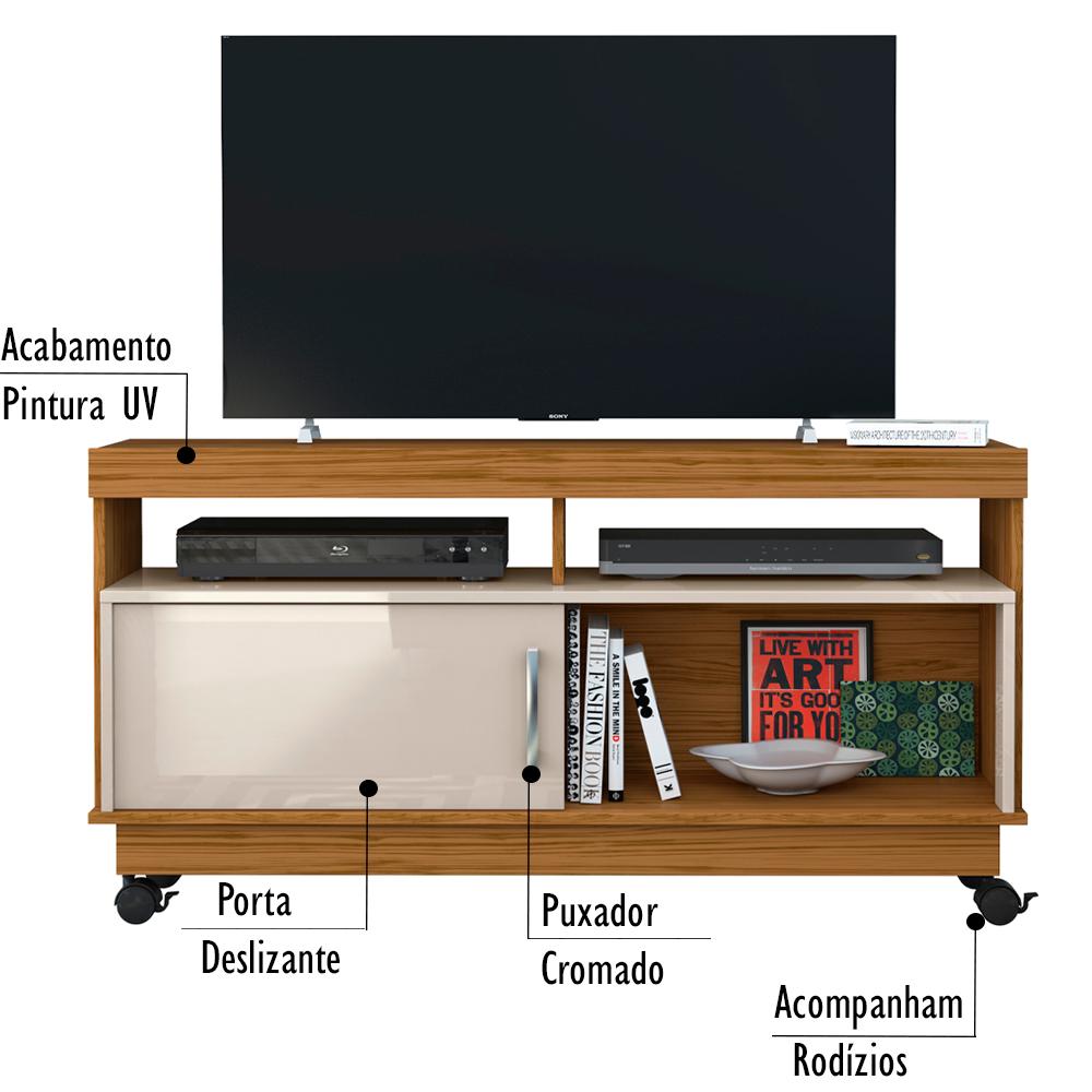 Rack Para TV 50 Polegadas 3891 Naturale Off White Madetec
