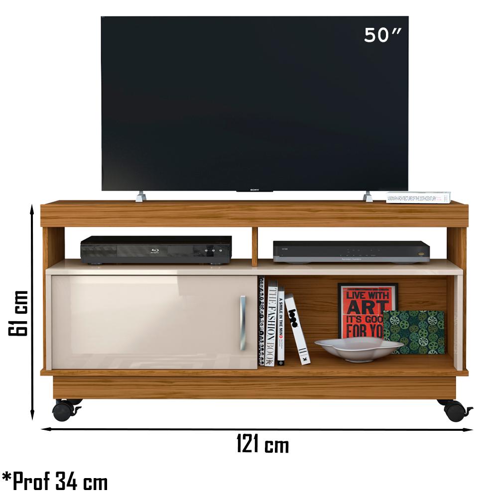 Rack Para TV 50 Polegadas 3891 Naturale Off White Madetec