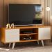 Rack Para Tv 55 Pol 2 Portas 136 cm Lisboa Calacata Off White MADETEC