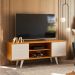 Rack Para Tv 55 Pol 2 Portas 136 cm Lisboa Calacata Off White MADETEC