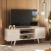 Rack Para Tv 55 Pol 2 Portas 136 cm Lisboa Calacata Off White MADETEC