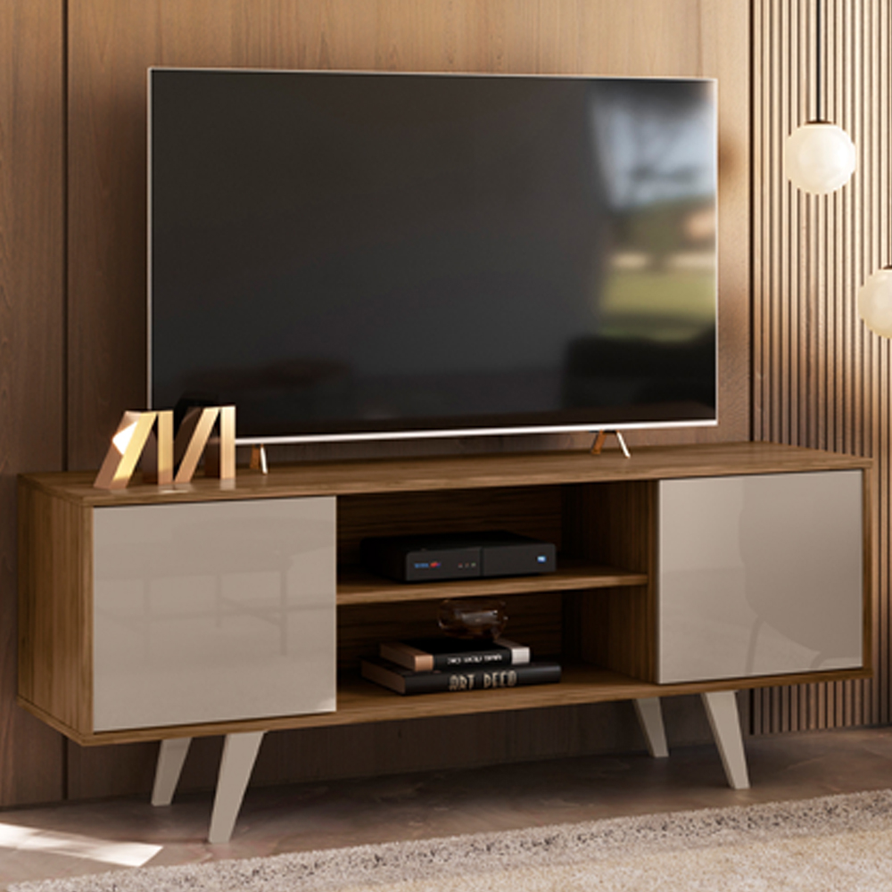Rack Para Tv 55 Pol 2 Portas 136 cm Lisboa Fendi Naturale MADETEC