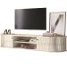 Rack Suspenso 2 Portas Faro Para Tv de 75" Polegadas Calacata/Off White