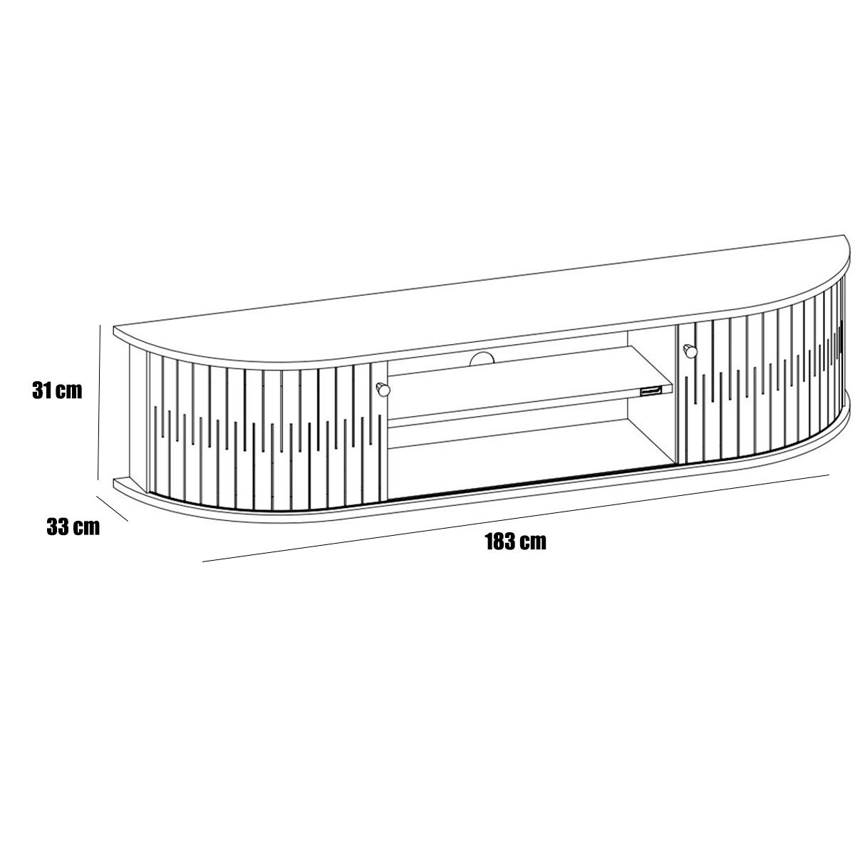 Rack Suspenso 2 Portas Faro Para Tv de 75" Polegadas Calacata/Off White