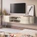 Rack Suspenso 2 Portas Faro Para Tv de 75" Polegadas Calacata/Off White