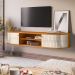 Rack Suspenso 2 Portas Faro Para Tv de 75" Polegadas Cinamomo/Off White
