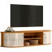 Rack Suspenso 2 Portas Moderno Para Tv de 60" Polegadas Cinamomo/Off White