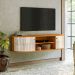 Rack Suspenso 2 Portas Moderno Para Tv de 60" Polegadas Cinamomo/Off White