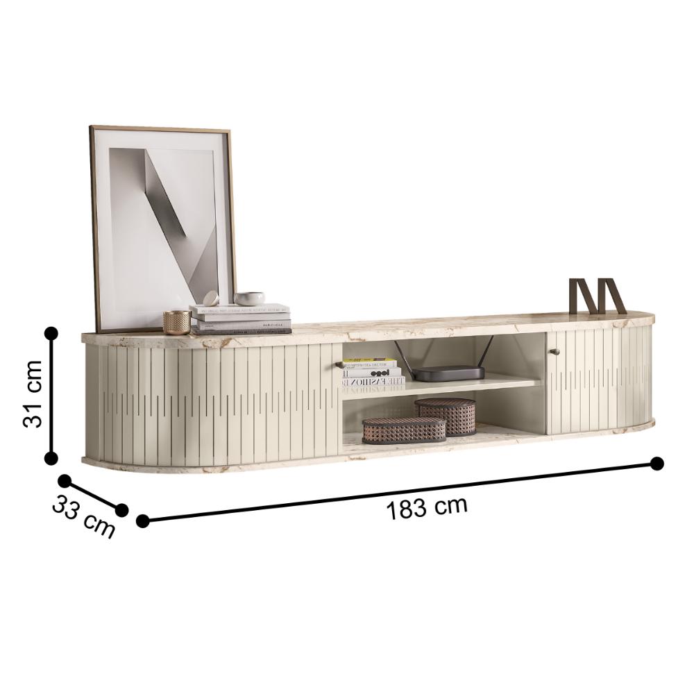 Rack Suspenso com 2 Portas Palermo Calacata Off White