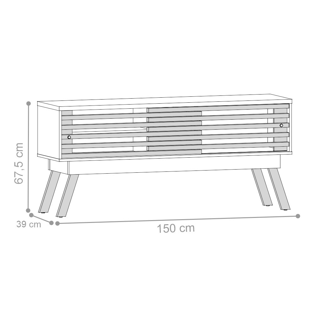 Rack para TV Vintage Terry 1.5 Naturale Off White
