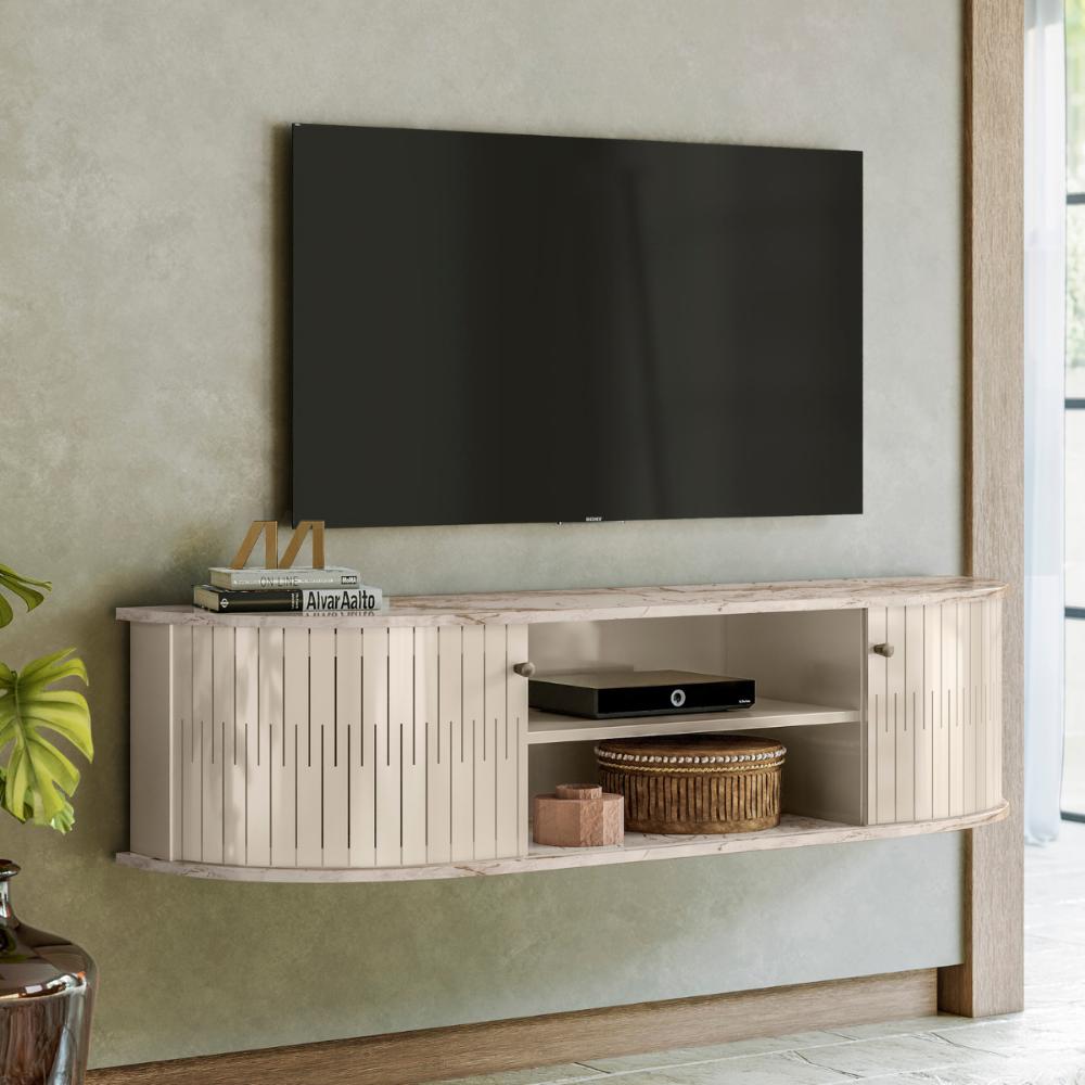 Rack para TV's de 60 Polegadas Veneza Calacata Off White