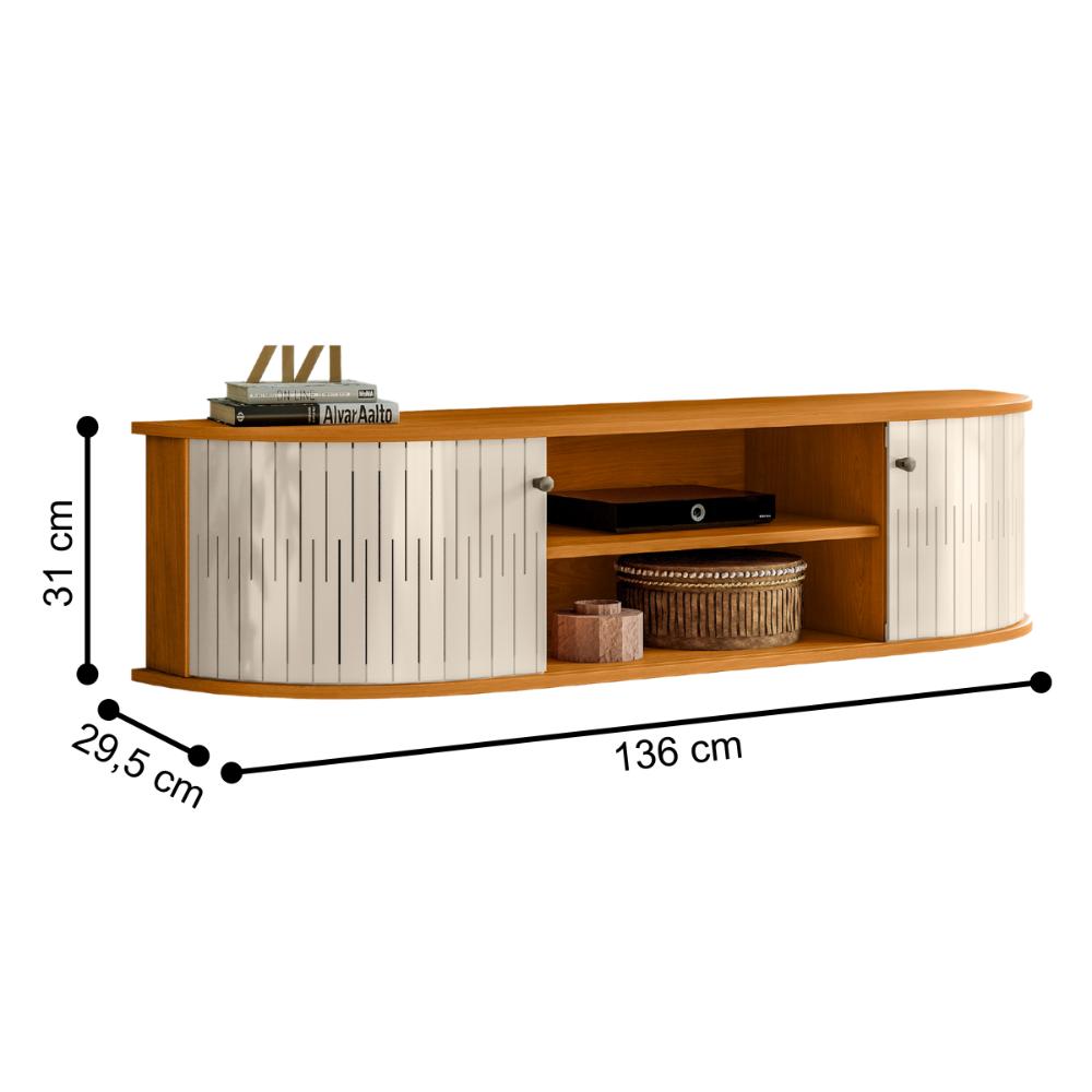 Rack para TV's de 60 Polegadas Veneza Cinamomo Off White