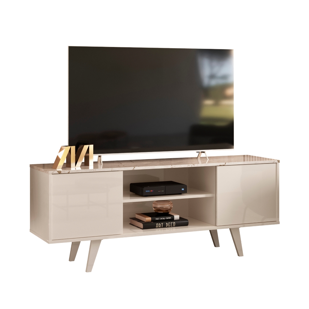 Rack para TVs até 55 Polegadas Tibet Calacata Off-White
