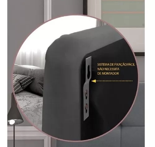 Cabeceira Painel para Cama Box Queen Size 1,60 Estofada Em Suede Para Quarto Luxo Vs
