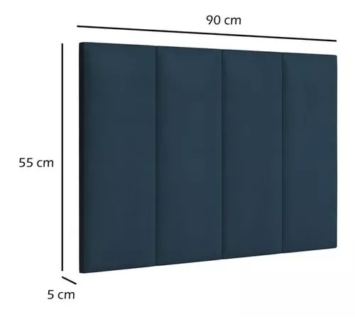 Cabeceira Painel para Cama Box Solteiro 88 Estofada Quarto Luxo Linha A Vs
