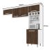 Cozinha Compacta Lorena 5 PT Carvalho e Branco