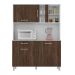 Cozinha Compacta Viena II 4 Portas 1 Gaveta Branco e Carvalho