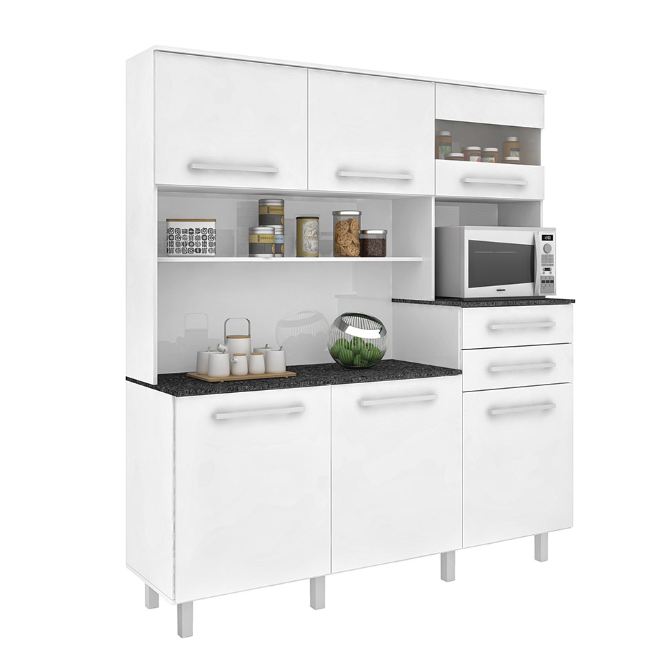 Cozinha compacta Suprema 6 Portas 2 Gavetas Branco