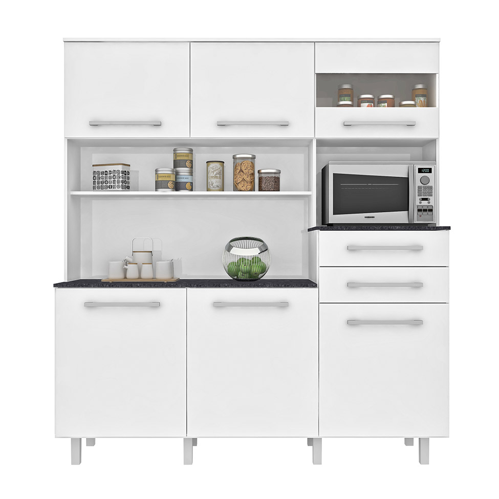 Cozinha compacta Suprema 6 Portas 2 Gavetas Branco