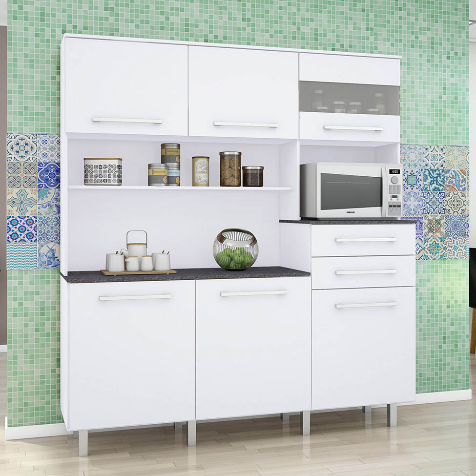 Cozinha compacta Suprema 6 Portas 2 Gavetas Branco