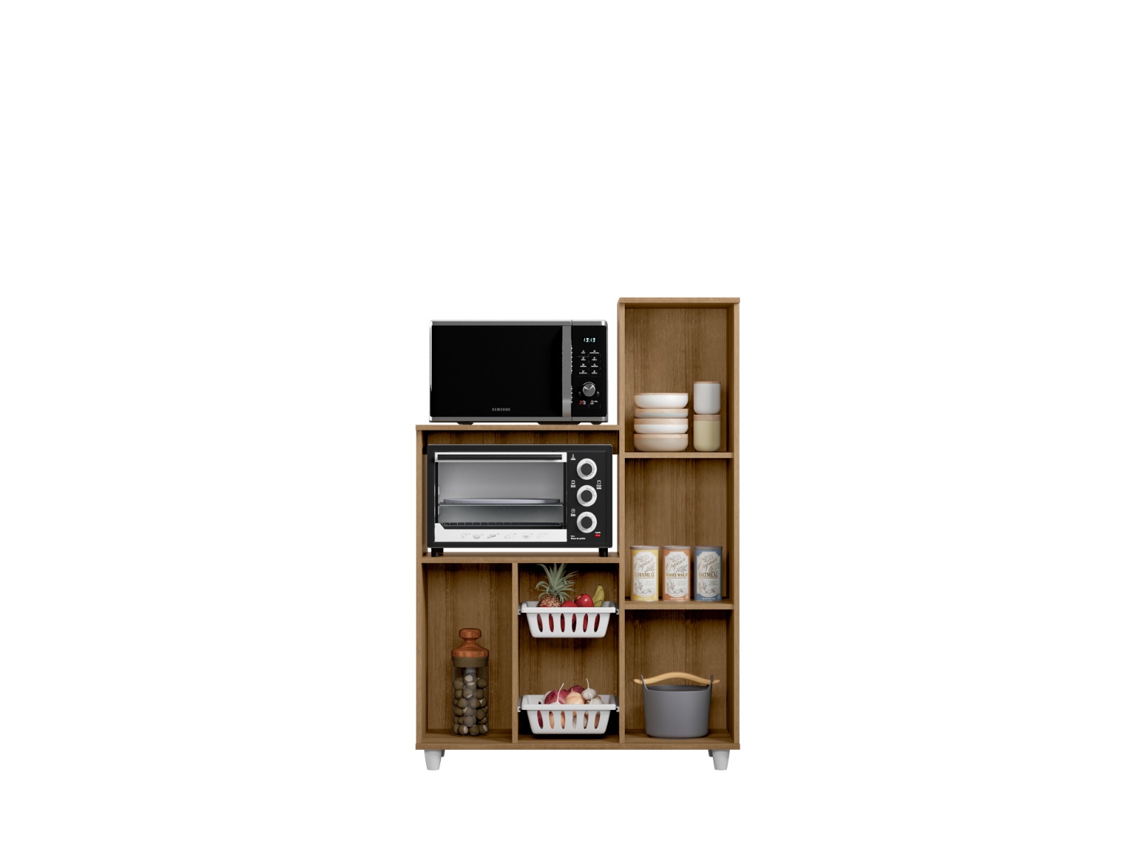 Fruteira Multiuso Para Cozinha Espaçosa com 1 Porta Balcão Para Micro-ondas E Forno An