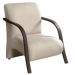 Kit 4 Poltronas Para Sala de Espera Recepção Bege Em Courino Com Braços de Madeira Decorativa Confortável Até 120 kg - PCM