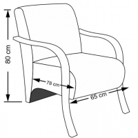 Kit 4 Poltronas Para Sala de Espera Recepção Bege Em Courino Com Braços de Madeira Decorativa Confortável Até 120 kg - PCM