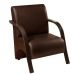 Kit 4 Poltronas Para Sala de Espera Recepção Marrom Em Courino Com Braços de Madeira Decorativa Confortável Até 120 kg - PCM