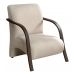 Kit 5 Poltronas Para Sala de Espera Recepção Bege Em Courino Com Braços de Madeira Decorativa Confortável Até 120 kg - PCM