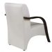 Kit 5 Poltronas Para Sala de Espera Recepção Branco Em Courino Com Braços de Madeira Decorativa Confortável Até 120 kg - PCM
