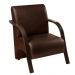Kit 5 Poltronas Para Sala de Espera Recepção Marrom Em Courino Com Braços de Madeira Decorativa Confortável Até 120 kg - PCM