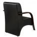 Kit 5 Poltronas Para Sala de Espera Recepção Preto Em Courino Com Braços de Madeira Decorativa Confortável Até 120 kg - PCM